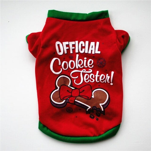 Christmas Dog Clothes Cotton Pet Clothing Cute Cartoon Small Dogs Vest