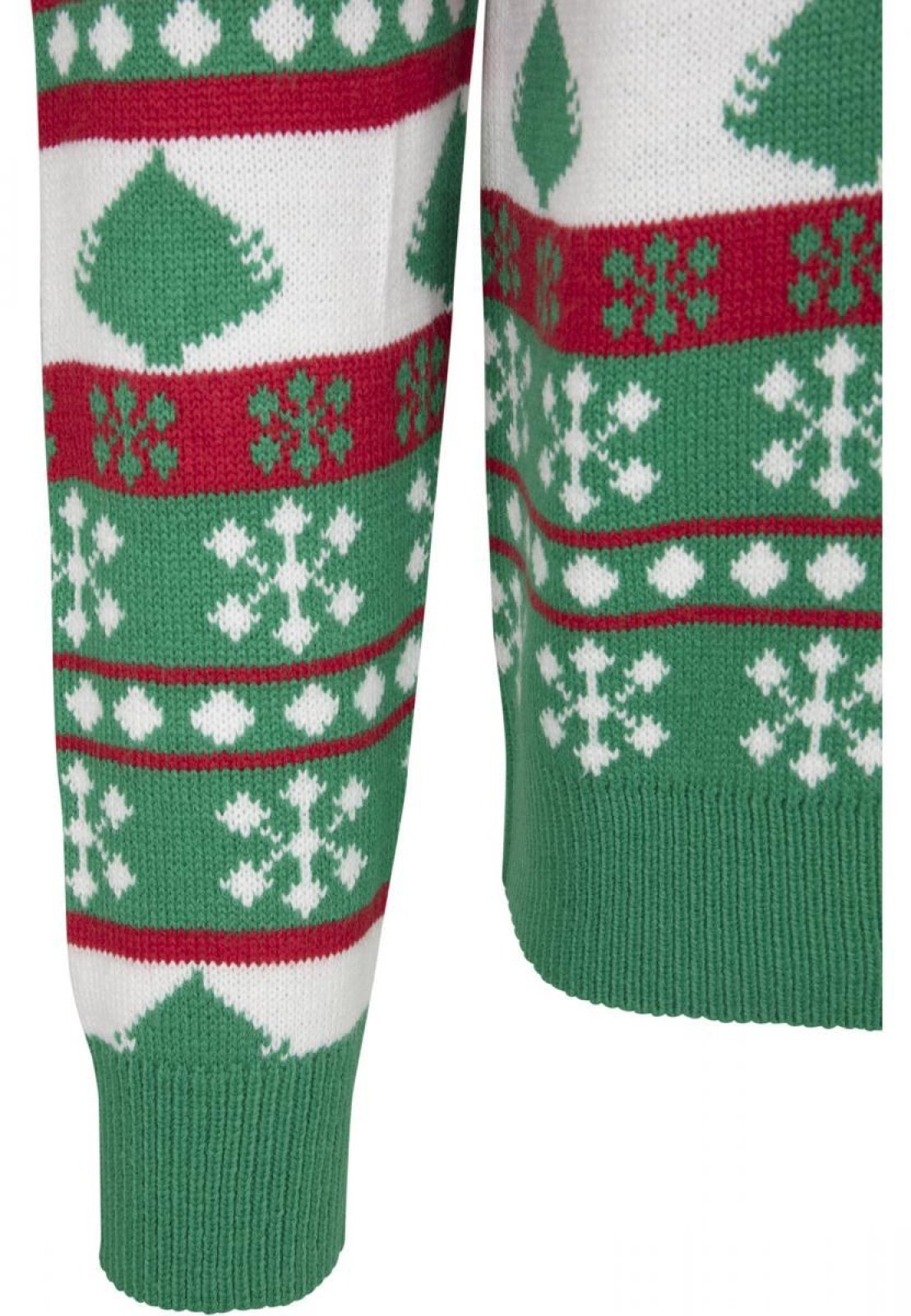 Snowflake Christmas Tree Sweater - Green White Red